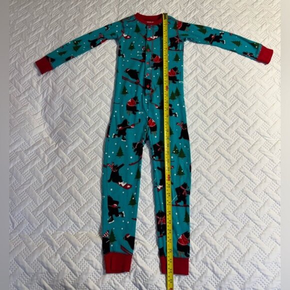 Little Blue House Kids Wild Winter 4T Size 4 Unisex Teal Skiing Footless Onesie - Picture 12 of 16